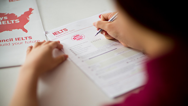 Student taking IELTS