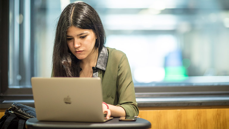 Student performing graph analysis for IELTS test