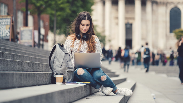 Student developing IELTS speaking skills